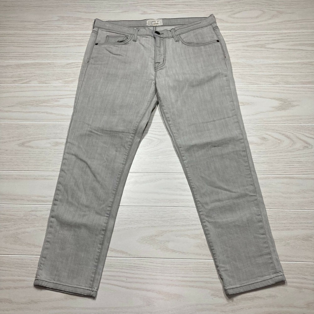 Current Elliot The Fling Mid-Rise Cropped Denim Jeans Glacier Measured 33x26
